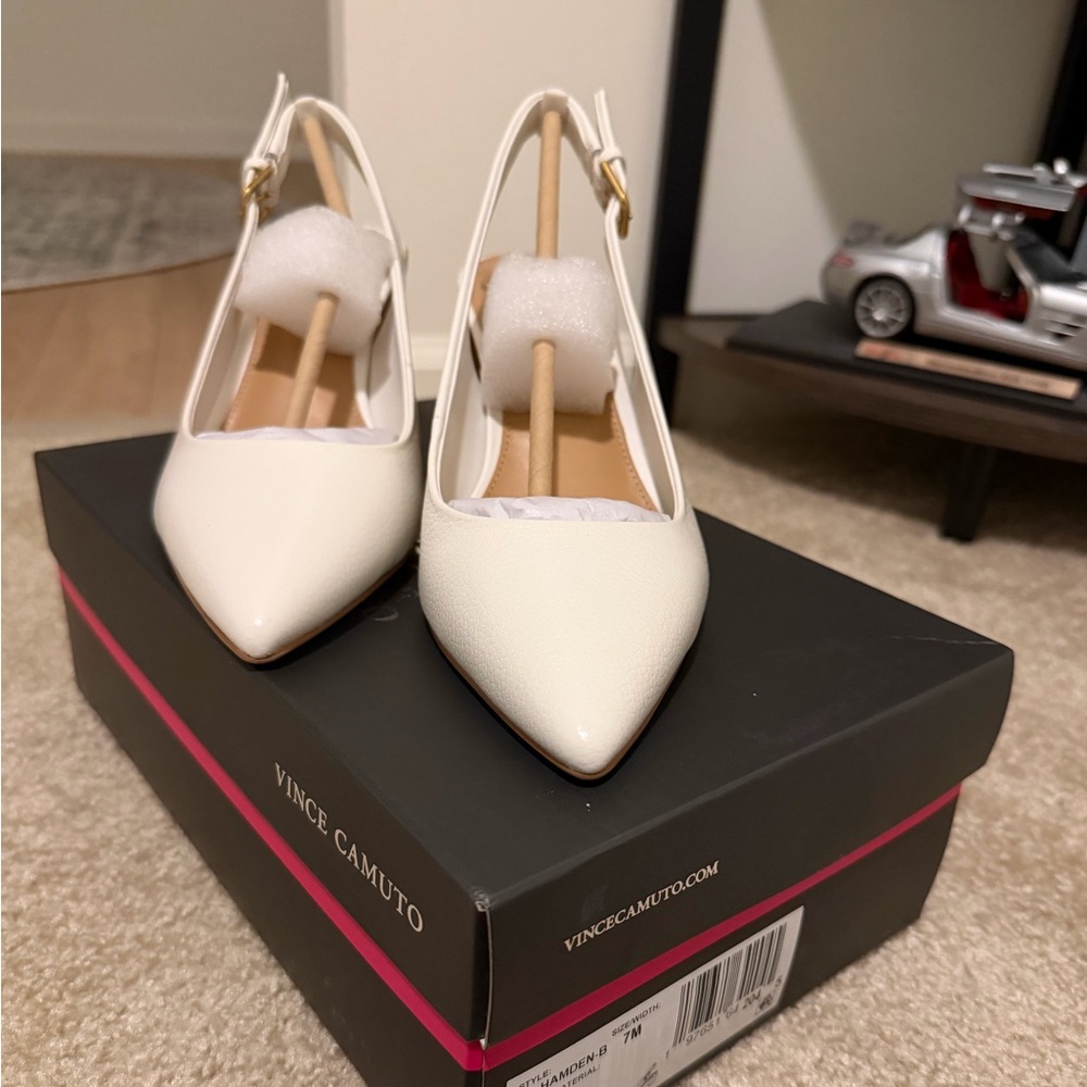 Vince Camuto Cream Slingback Heels